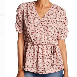 COPY - Pleione pink floral peplum top